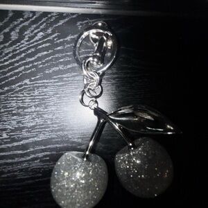 Silver cherry charms
